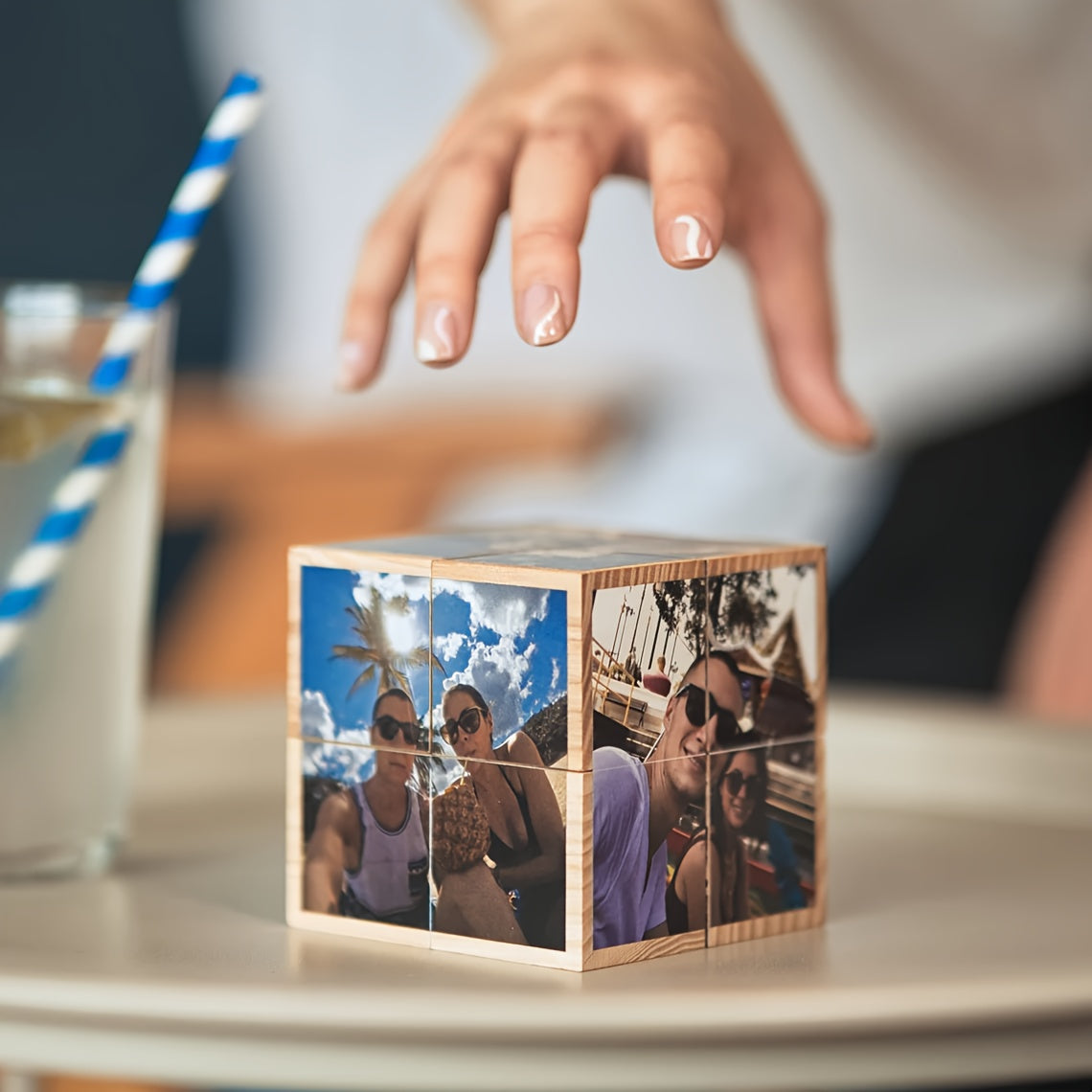 Personalized 3D Photo Cube – Custom Memory Display