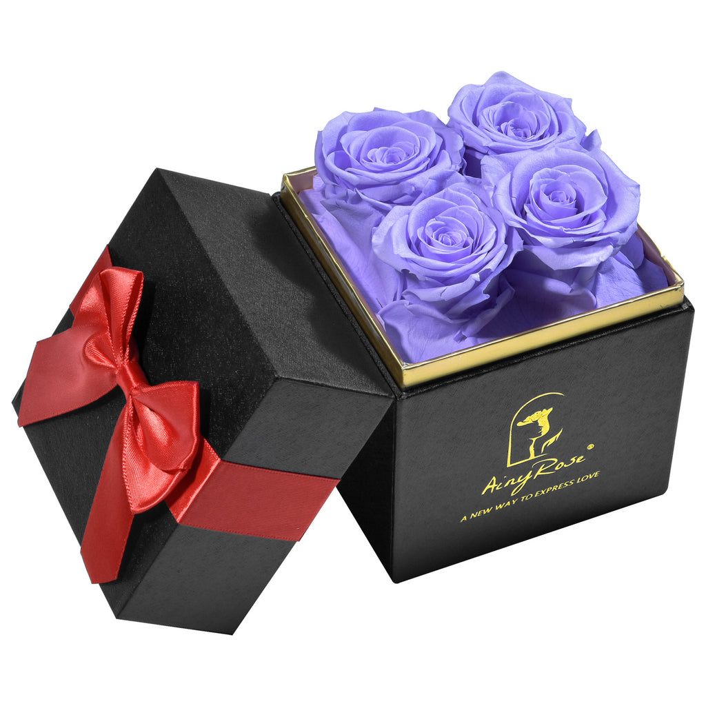 Preserved Red Roses Gift Box (4 Roses) – Luxury Long-Lasting Flowers