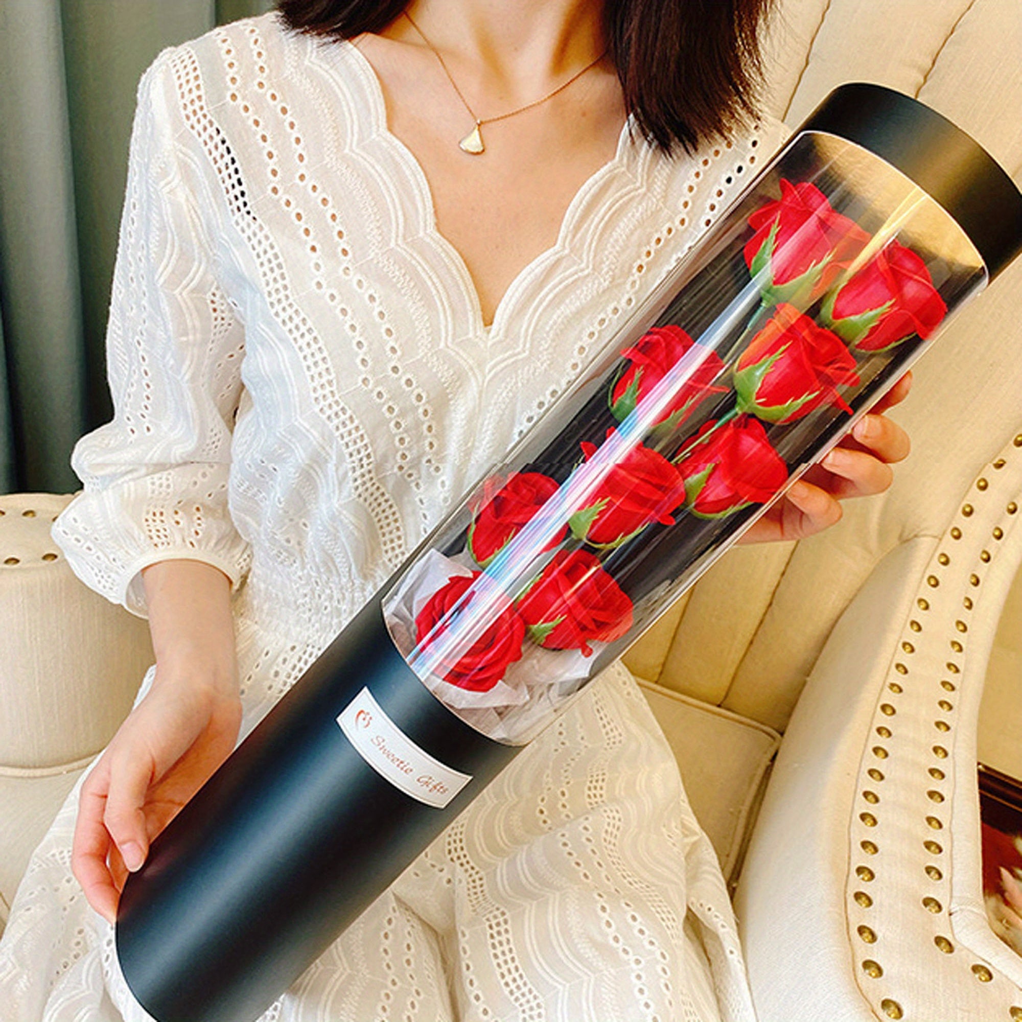 Romantic Rose Soap Gift Box – Hug Bucket with Red Roses