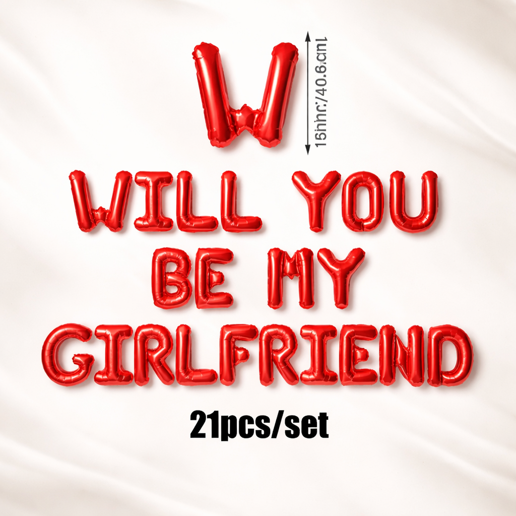Will You Be My Girlfriend?” Balloon Set – Romantic Valentine’s Decor