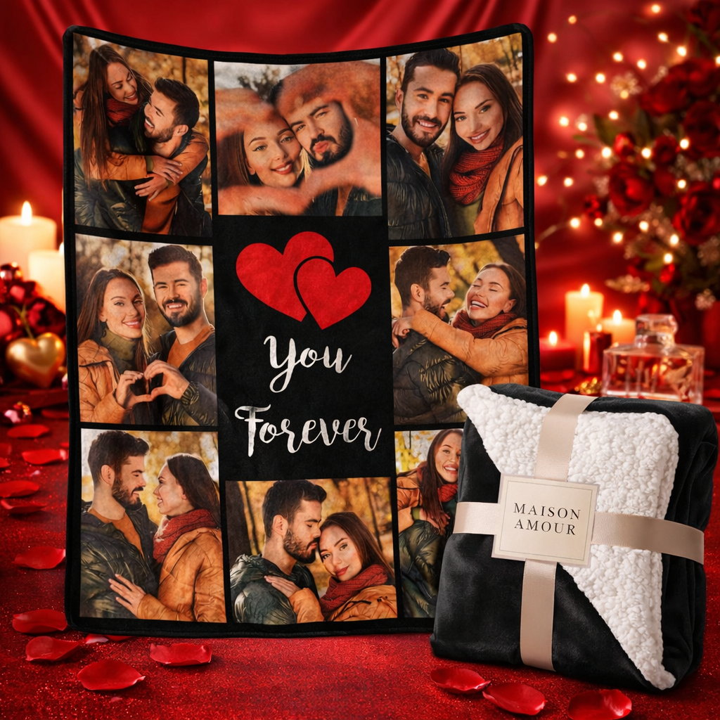 Personalized Sherpa Photo Blanket – Custom Picture Throw