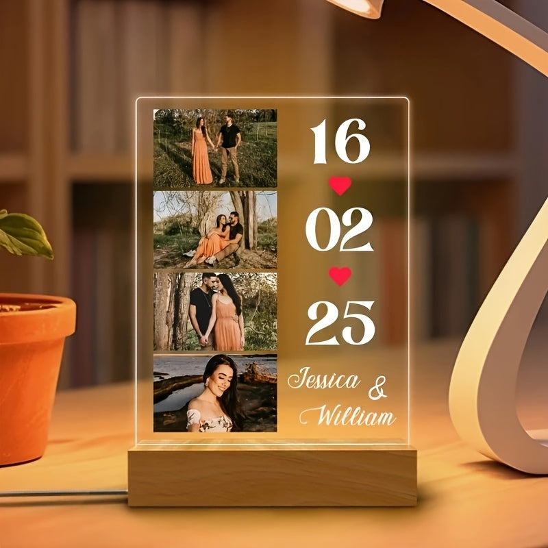 Personalized Photo Night Light – Couple Names &amp; Wedding Date