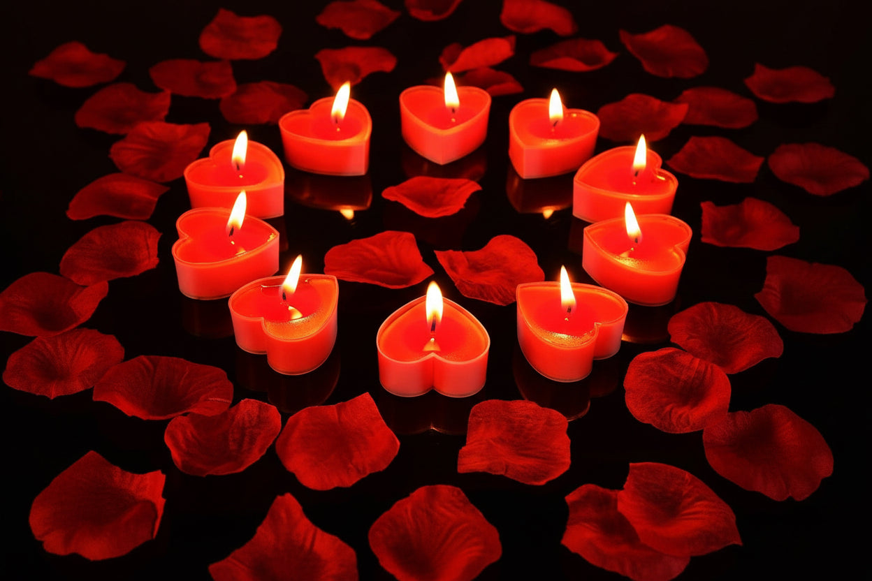18-Pack Heart-Shaped Tea Light Candles – 3 Hour Burn Time