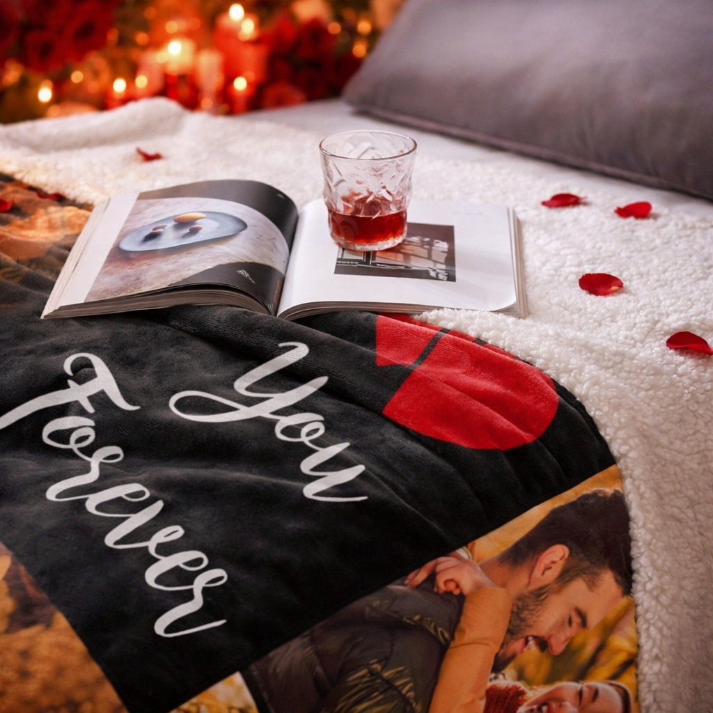Personalized Sherpa Photo Blanket – Custom Picture Throw