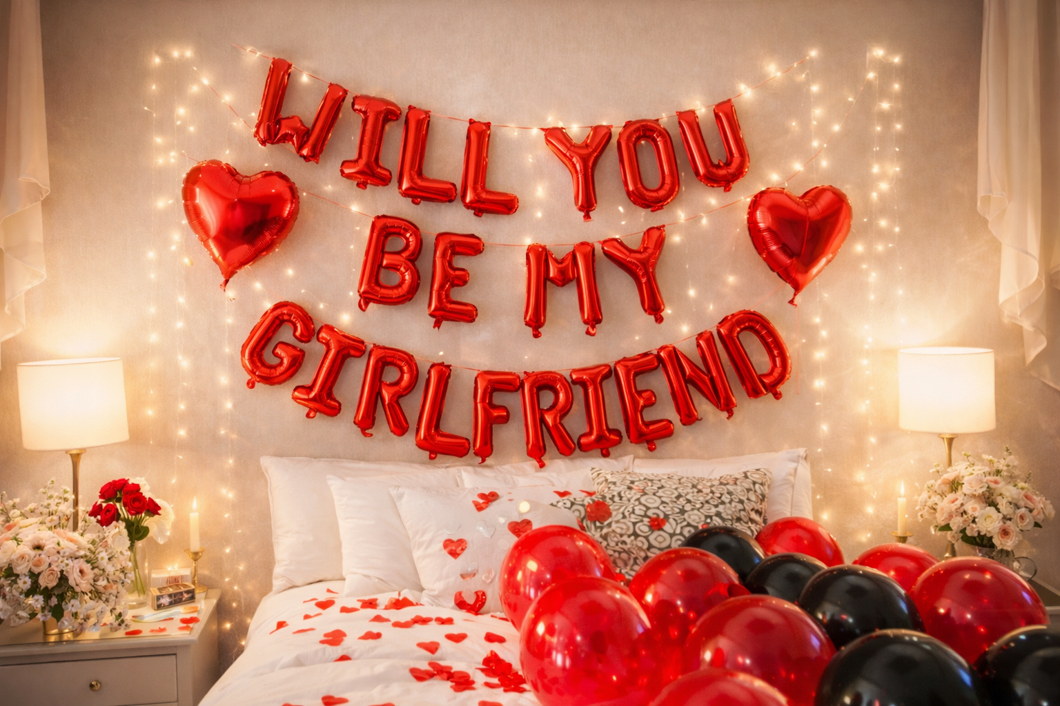 Will You Be My Girlfriend?” Balloon Set – Romantic Valentine’s Decor