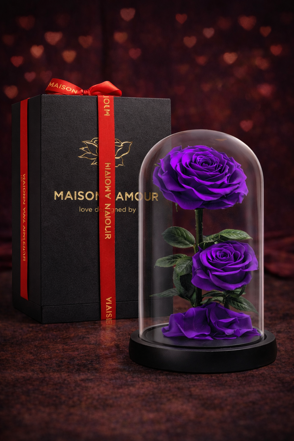 Eternal Rose in Glass Dome (9”) – Preserved Flower Gift Box