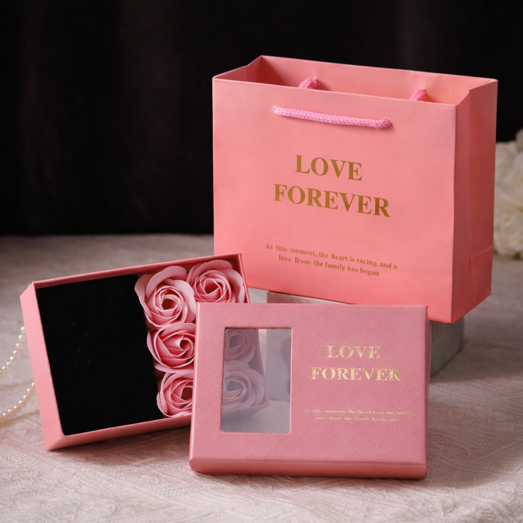 6 Red Roses Jewelry Gift Box Set – Includes Gift Bag