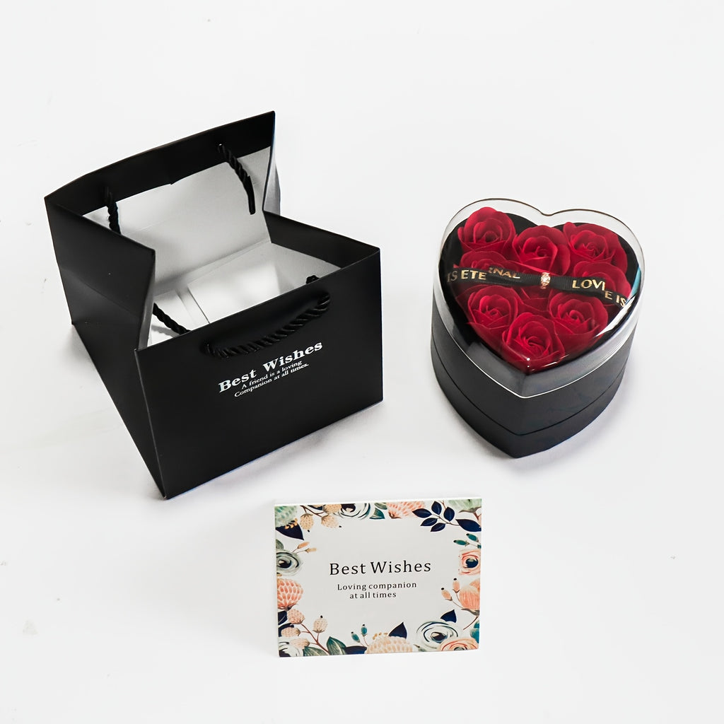 Preserved Rose Gift Box + 100 Languages ​​“I Love You” Necklace