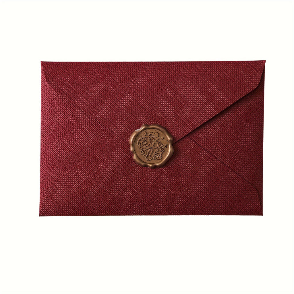 Linen Love Letter Stationery Set – Envelopes + Wax Seals (16pcs)