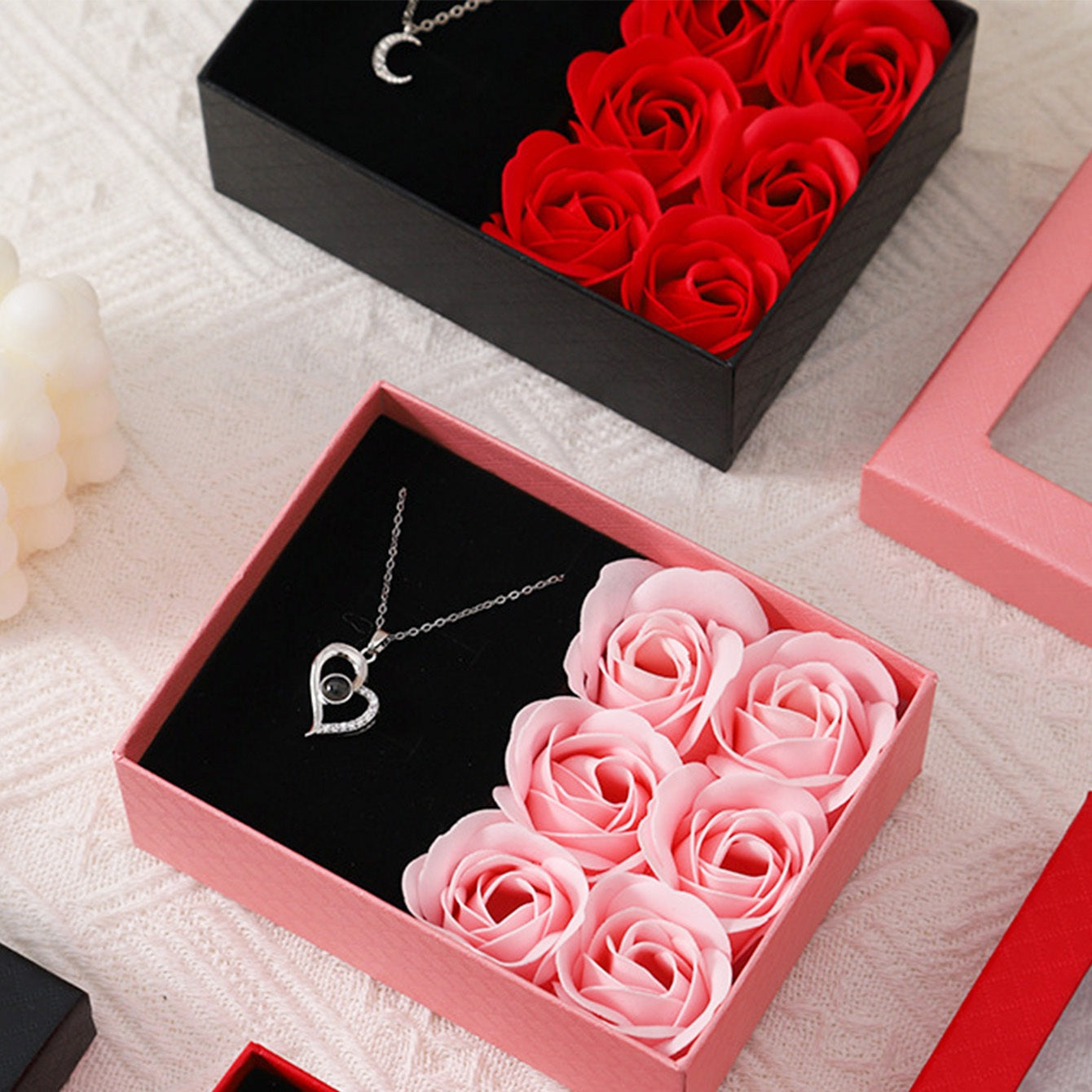 6 Red Roses Jewelry Gift Box Set – Includes Gift Bag