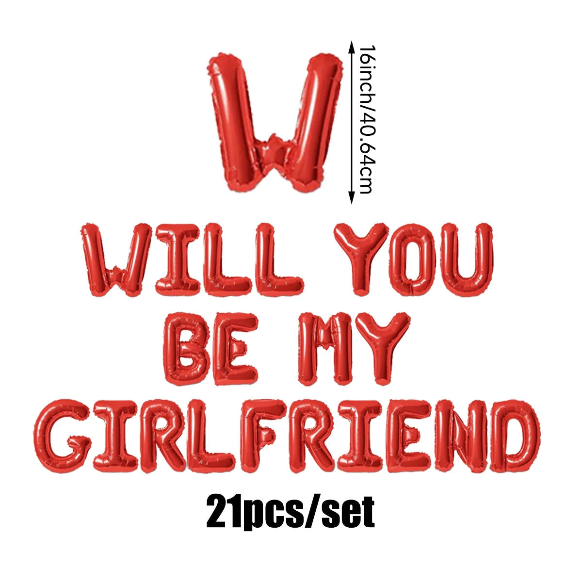 Will You Be My Girlfriend?” Balloon Set – Romantic Valentine’s Decor