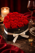 16 Forever Roses in Heart-Shaped Box – Preserved Real Roses