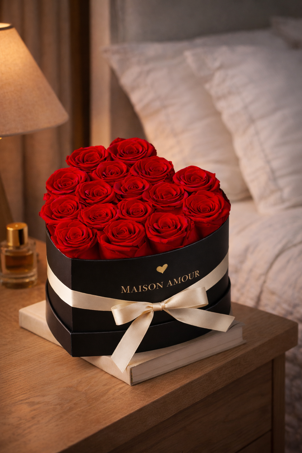 16 Forever Roses in Heart-Shaped Box – Preserved Real Roses