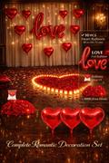Red “LOVE” Foil Balloon Set – Romantic Wedding &amp; Valentine's Decor