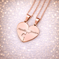 Personalized Puzzle Heart Name Necklace – Custom Engraved Pendant