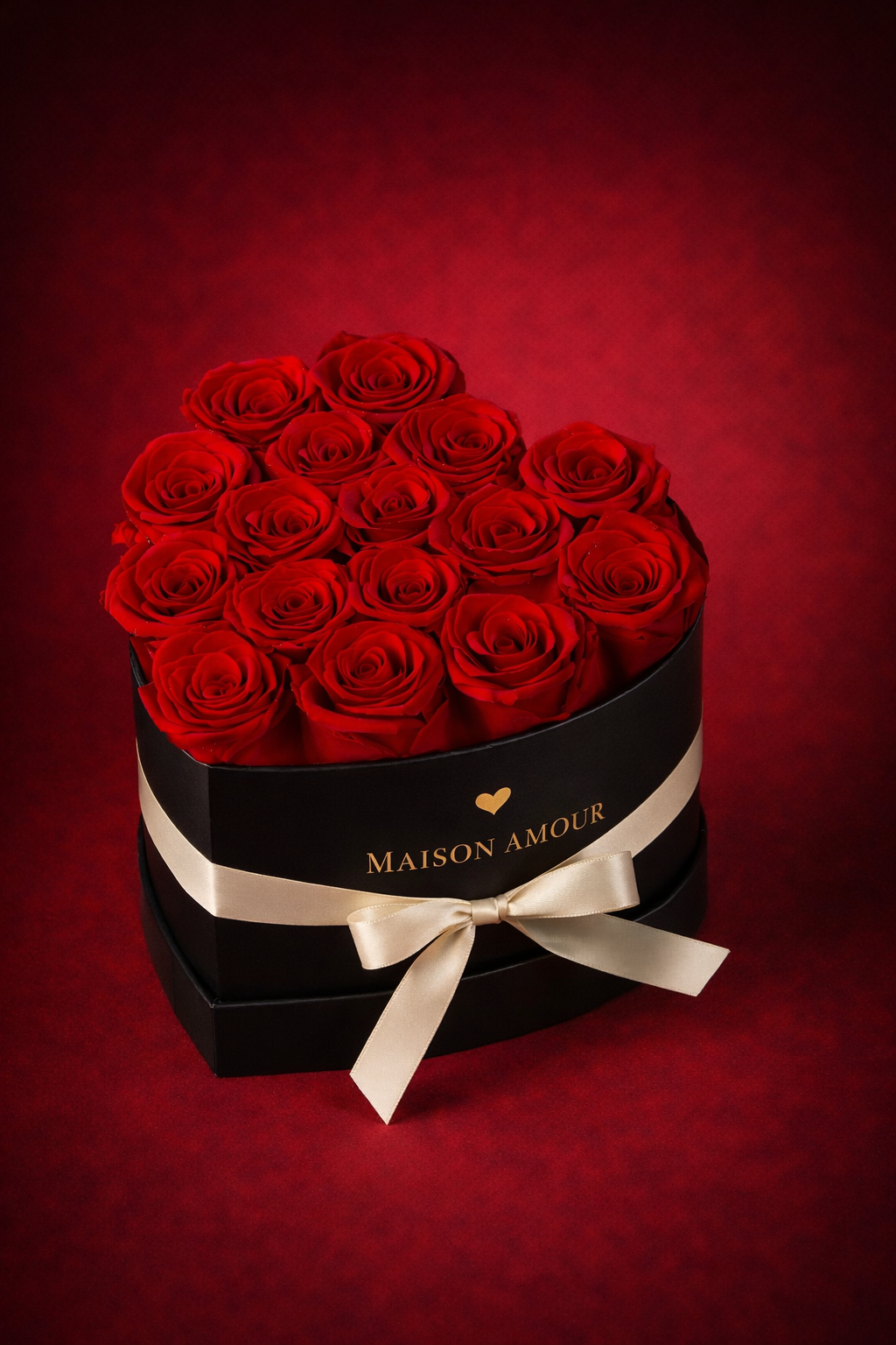 16 Forever Roses in Heart-Shaped Box – Preserved Real Roses