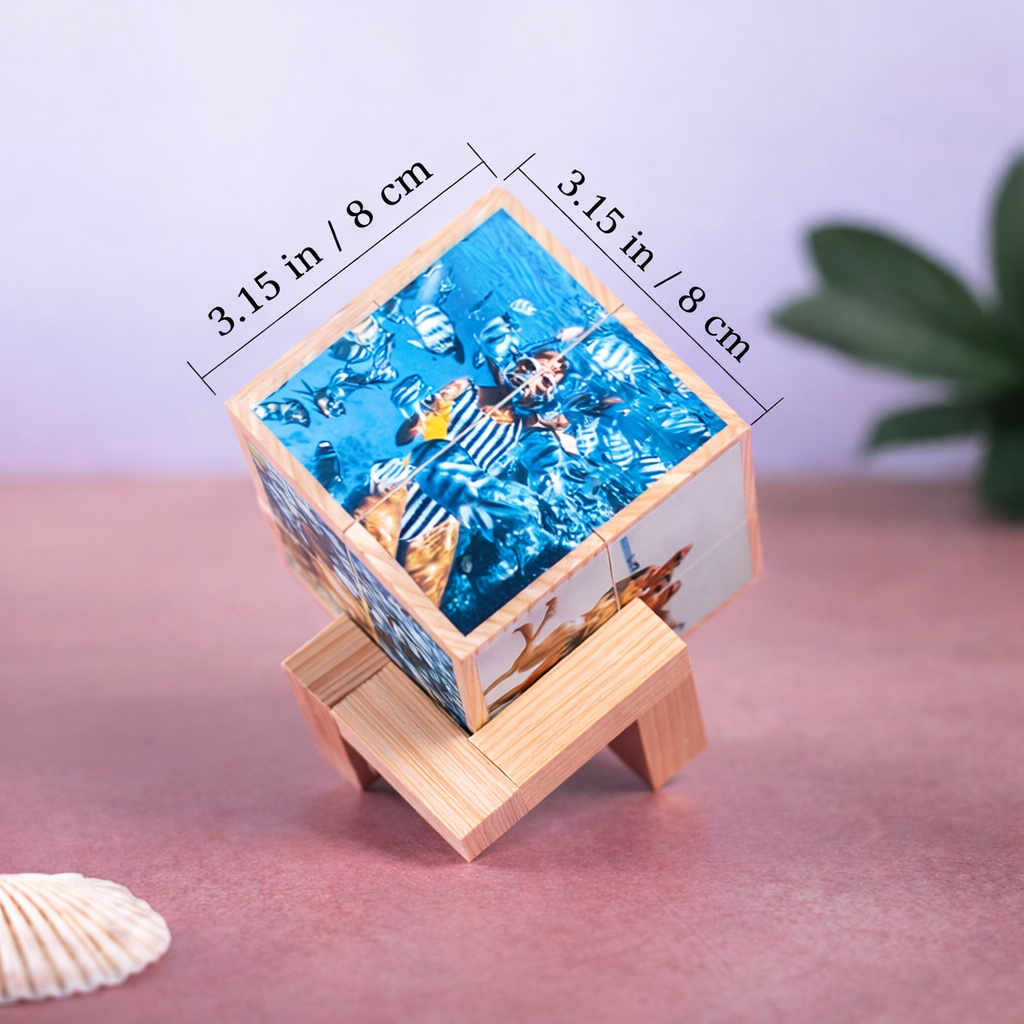 Personalized 3D Photo Cube – Custom Memory Display