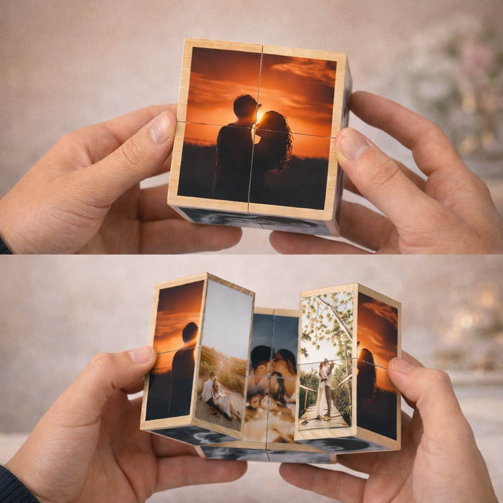 Personalized 3D Photo Cube – Custom Memory Display