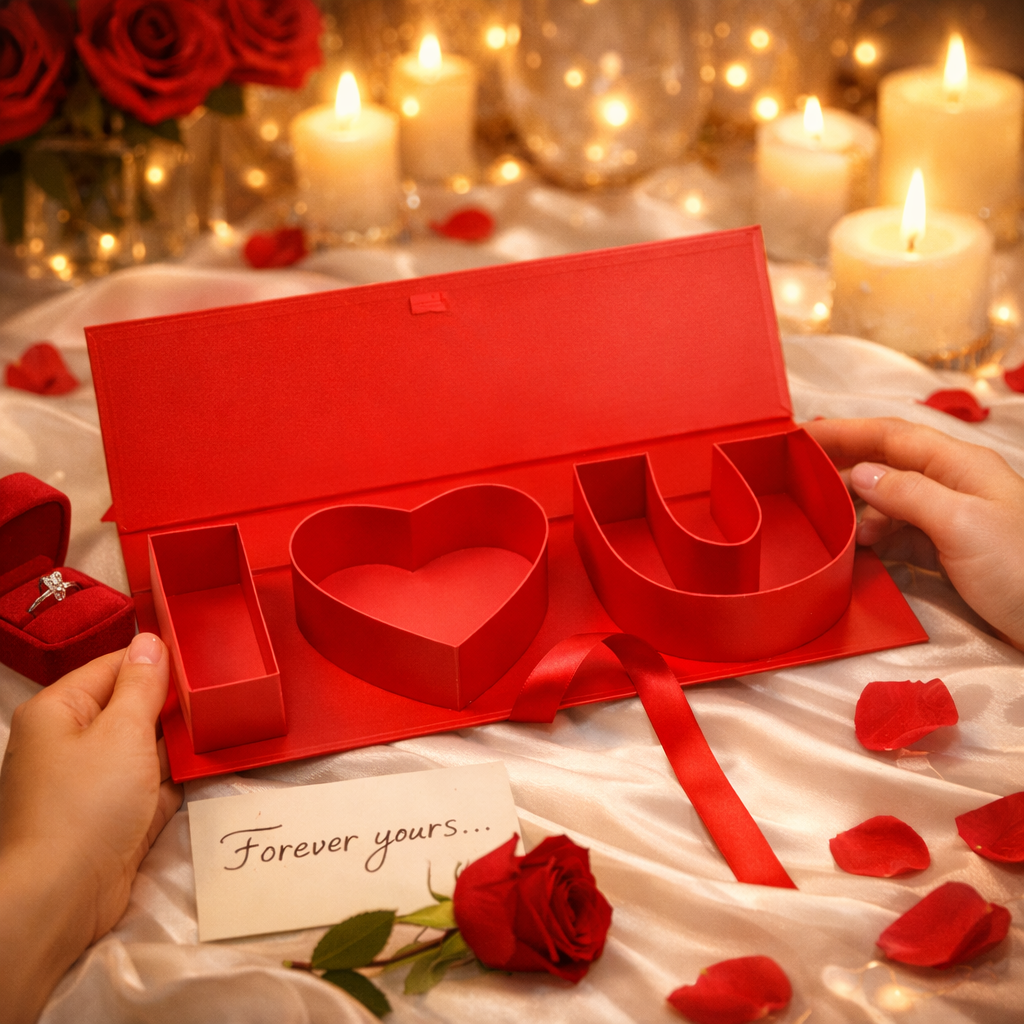 Fillable “I Love U” Letter Gift Boxes – Heart Surprise Set
