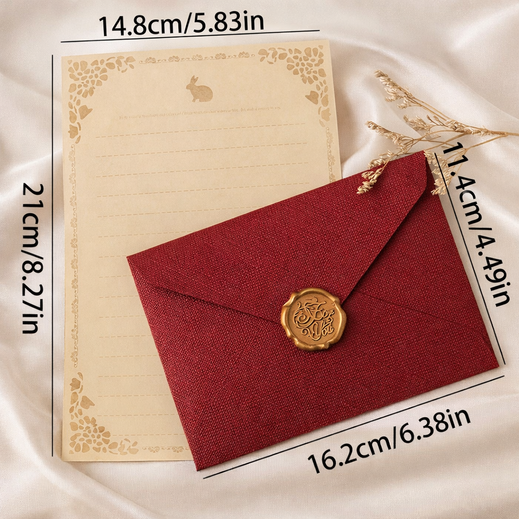 Luxury Love Letter Envelope Set – Wax Seal & Premium Message Card