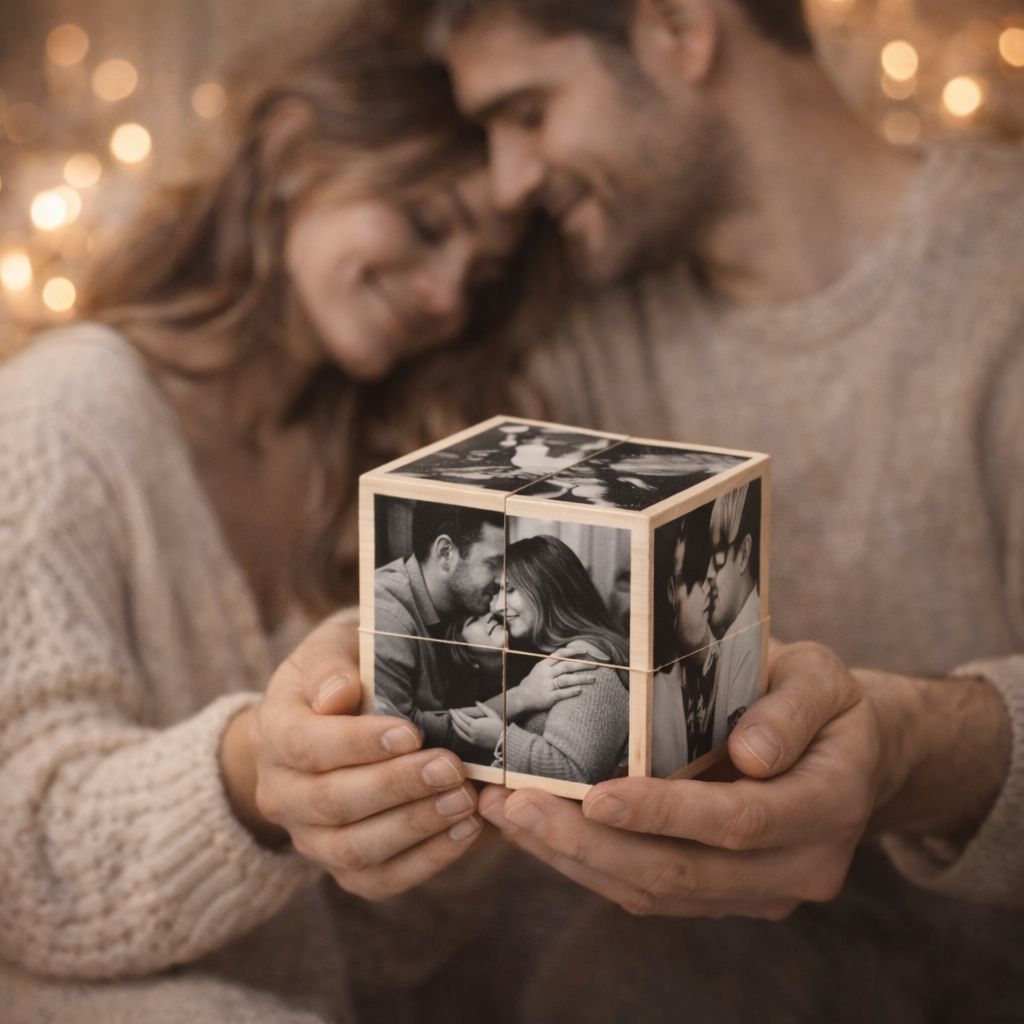 Maison Amour™ 3D Photo Cube – Personalized Memory Keepsake