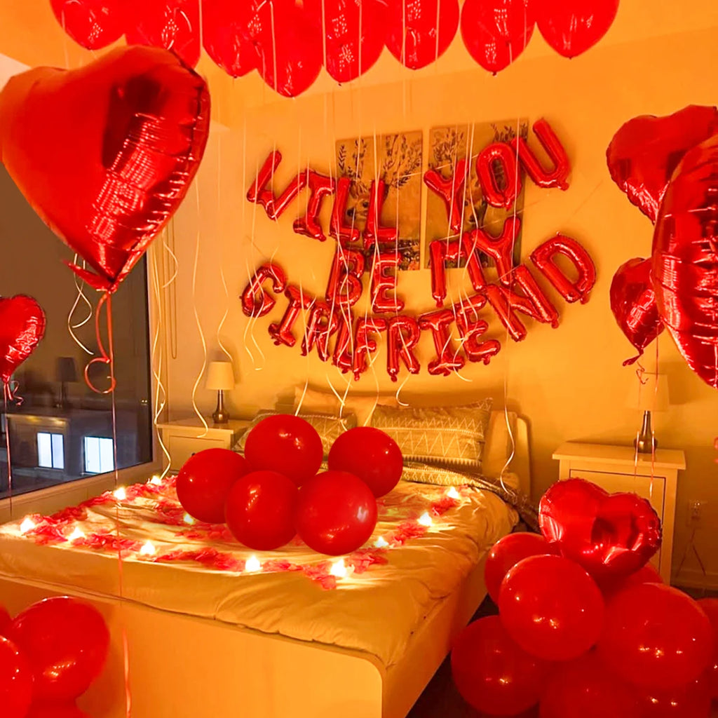 “Will You Be My Girlfriend?” Balloon Set – Romantic Valentine's Decor
