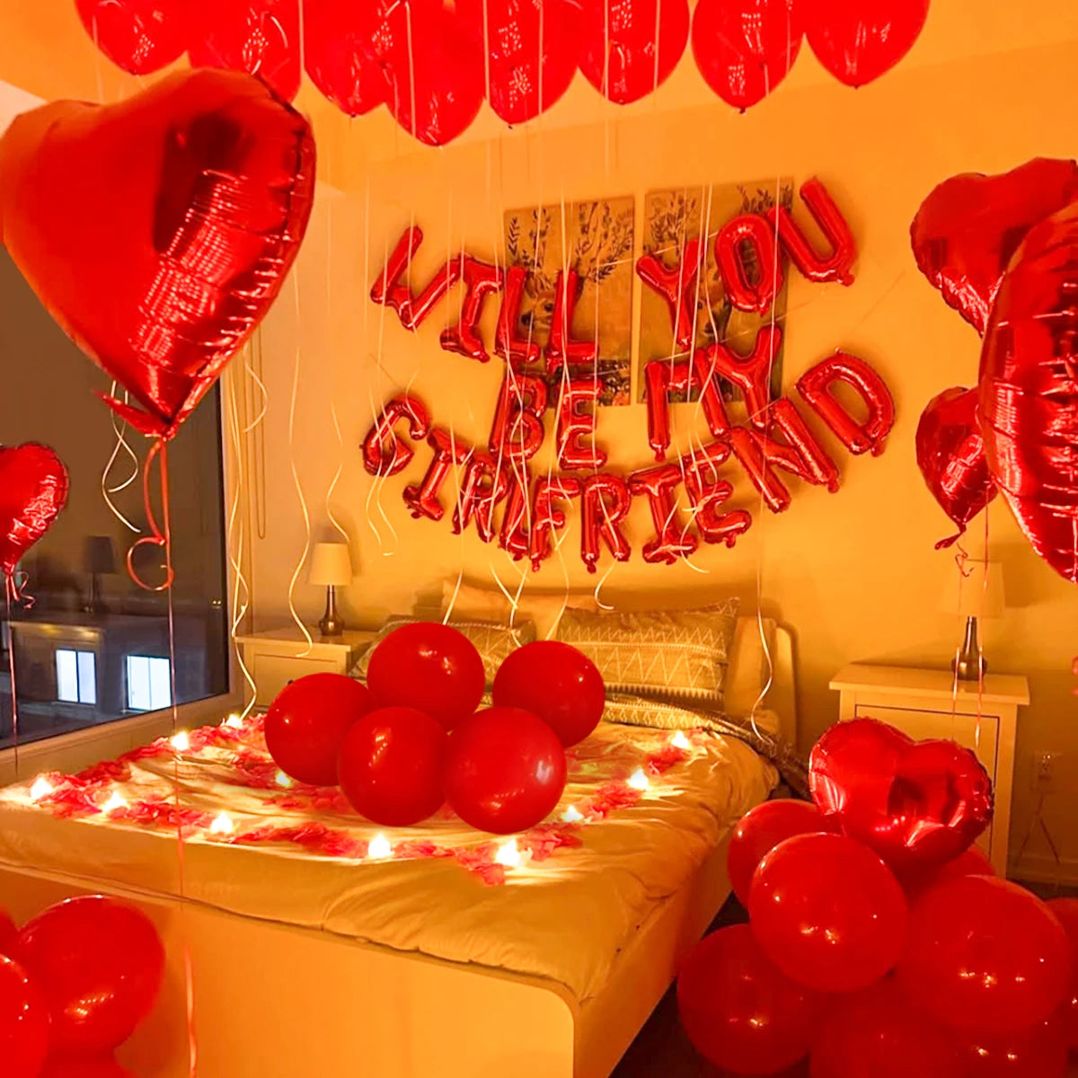 “Will You Be My Girlfriend?” Balloon Set – Romantic Valentine's Decor