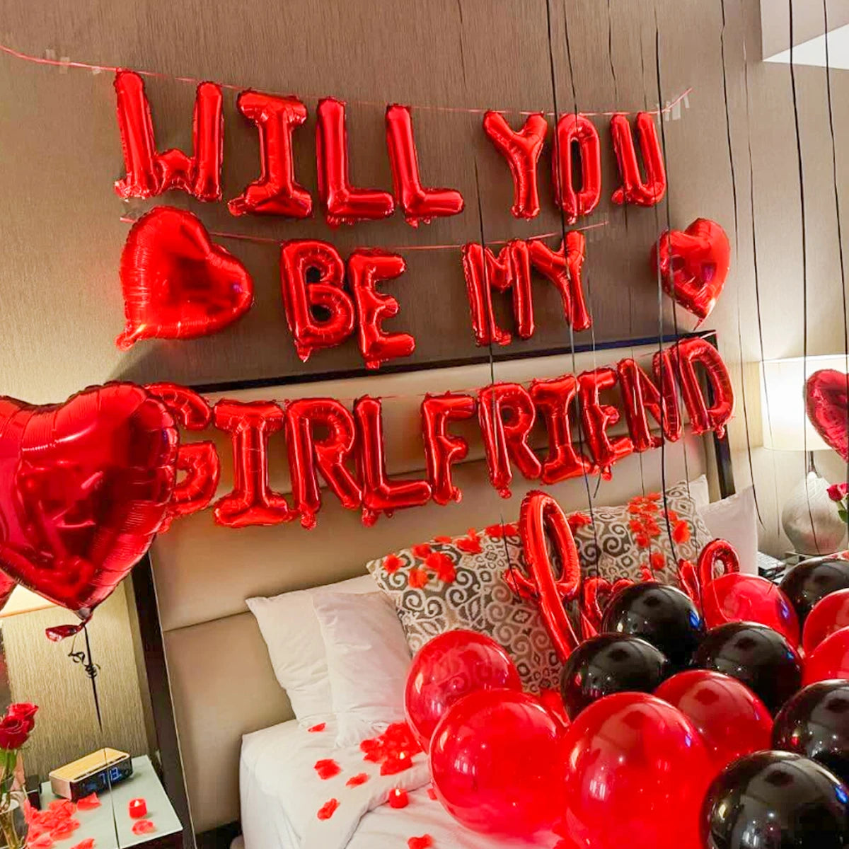 “Will You Be My Girlfriend?” Balloon Set – Romantic Valentine's Decor