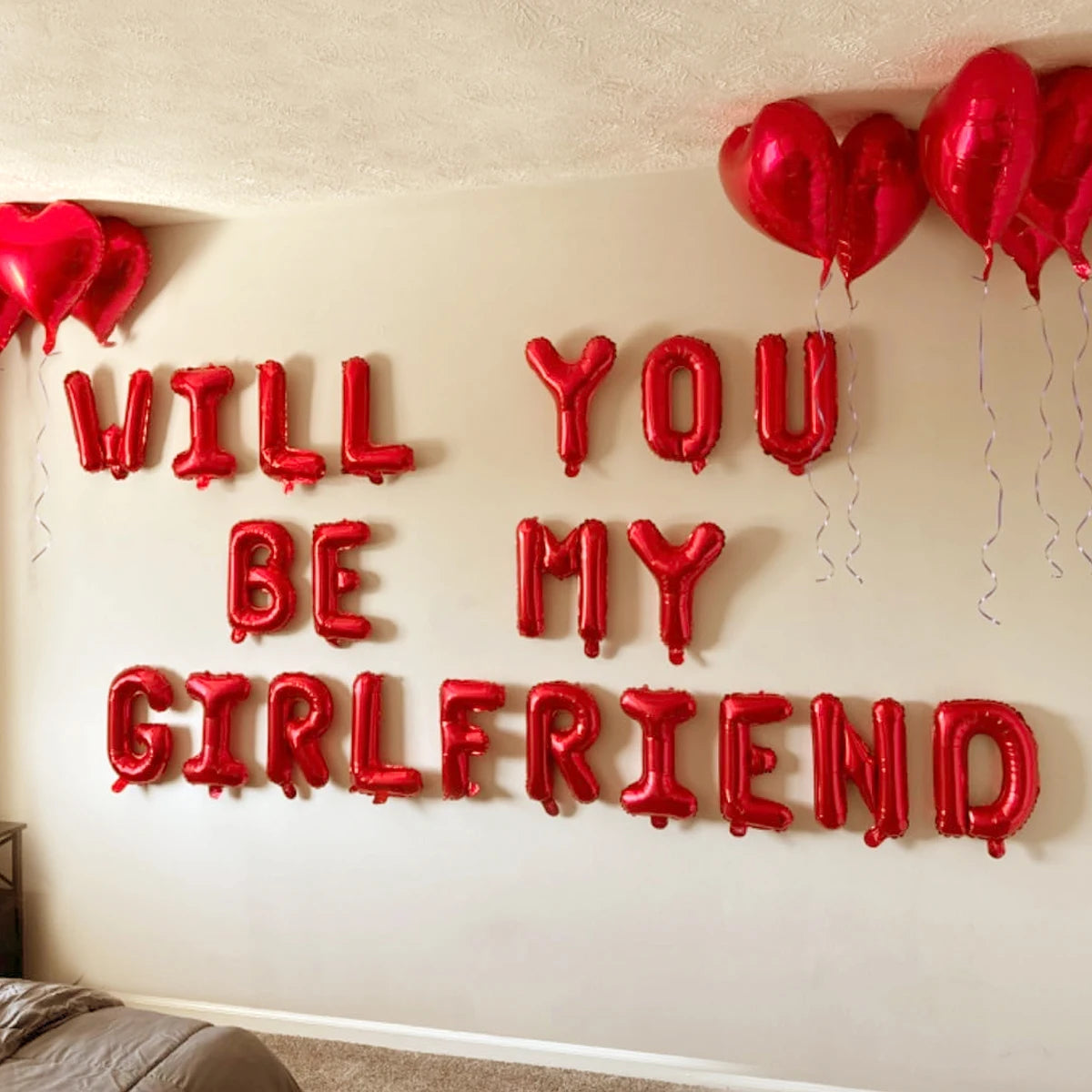 “Will You Be My Girlfriend?” Balloon Set – Romantic Valentine's Decor