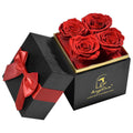 Preserved Red Roses Gift Box (4 Roses) – Luxury Long-Lasting Flowers