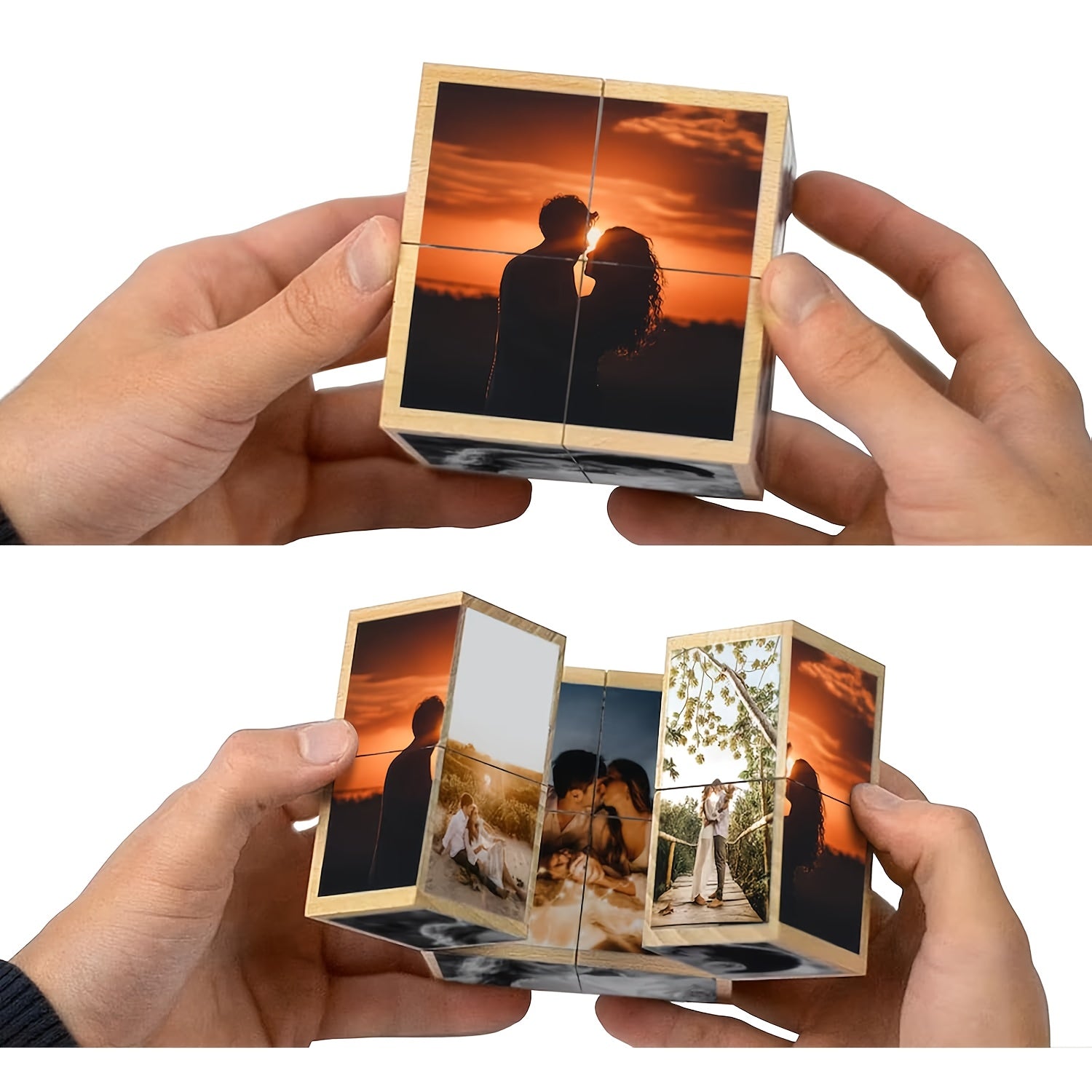 Maison Amour™ 3D Photo Cube – Personalized Memory Keepsake