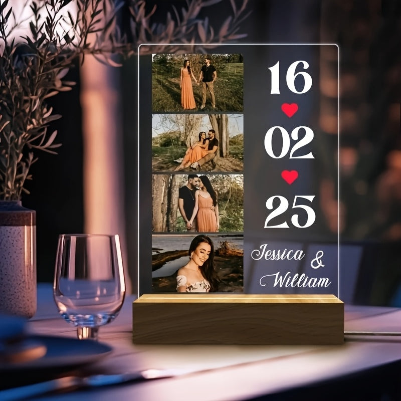 Personalized Photo Night Light – Couple Names &amp; Wedding Date