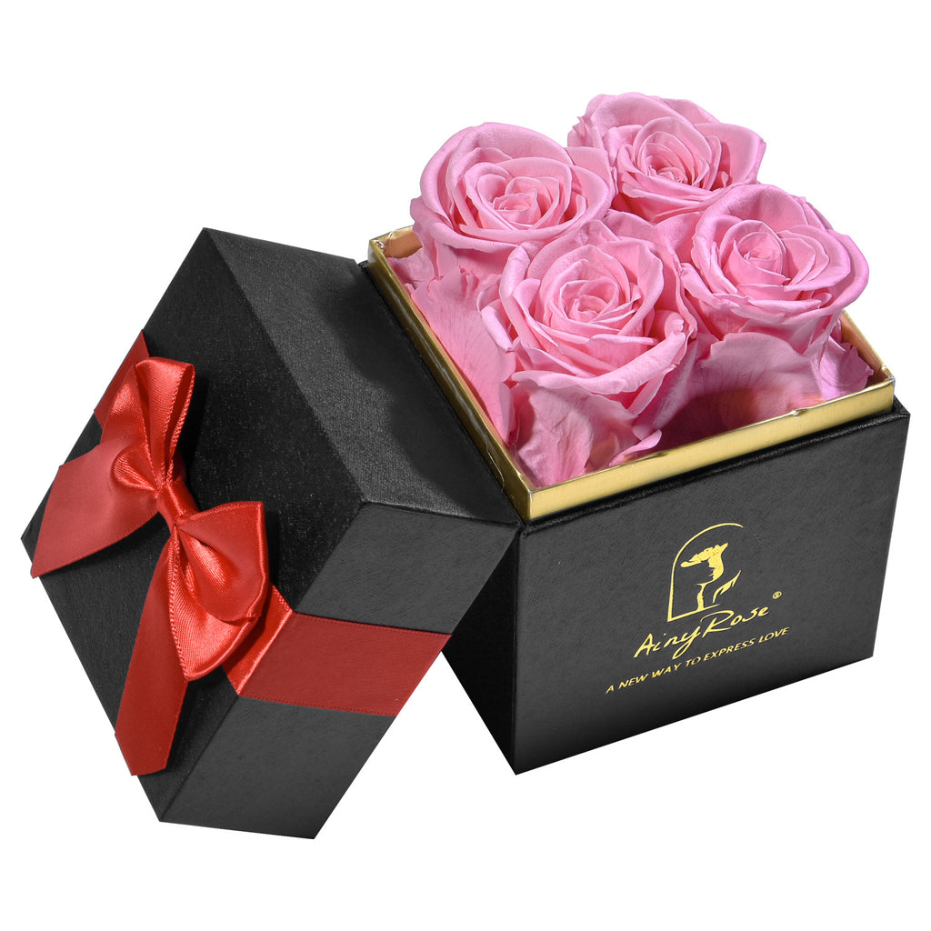 Preserved Red Roses Gift Box (4 Roses) – Luxury Long-Lasting Flowers