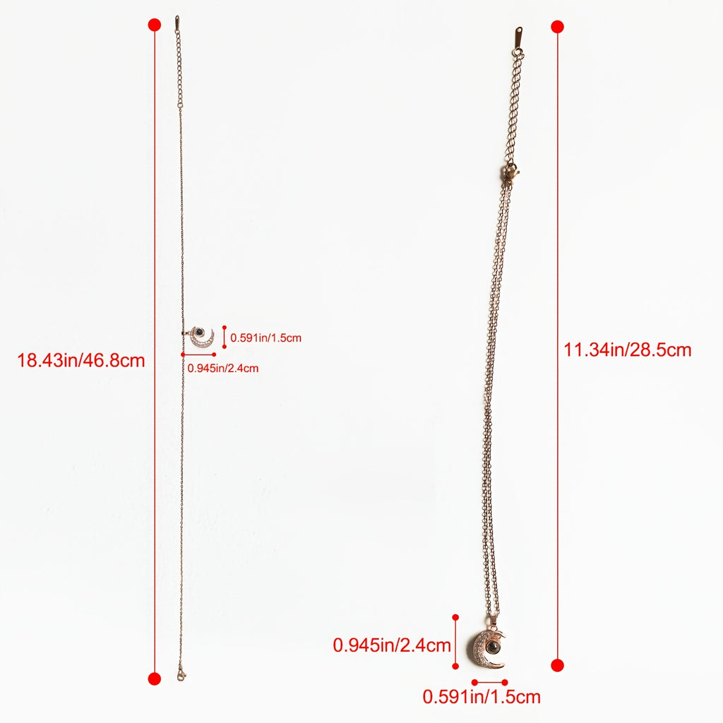 Preserved Rose Gift Box + 100 Languages ​​“I Love You” Necklace